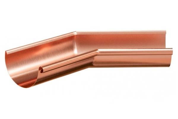 Водосток Aquasistem, система 125x90 - Угол желоба внутренний медный 135° купить в Тосно