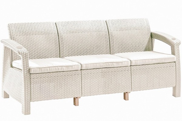 Трёхместный диван  Yalta Sofa 3 Seat белый купить в Тосно