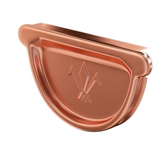 Водосток Aquasistem, система 125x90 - Заглушка желоба универсальная медная d125мм купить в Тосно