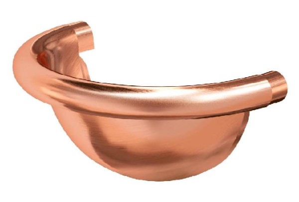 Водосток Aquasistem, система 125x90 - Заглушка желоба полукруглая медная d125мм купить в Тосно