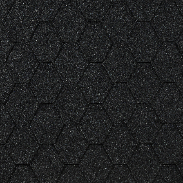 Гибкая черепица EURASIA Docke, Коллекция ШЕСТИГРАННИК Чёрный купить в Тосно