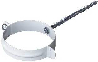 Водосток Альта-Профиль Метал – Хомут трубы металлический (белый) купить в Тосно