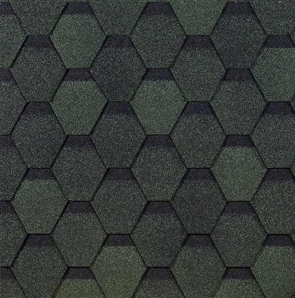 Гибкая черепица EURASIA Docke, Коллекция ШЕСТИГРАННИК Зелёный купить в Тосно