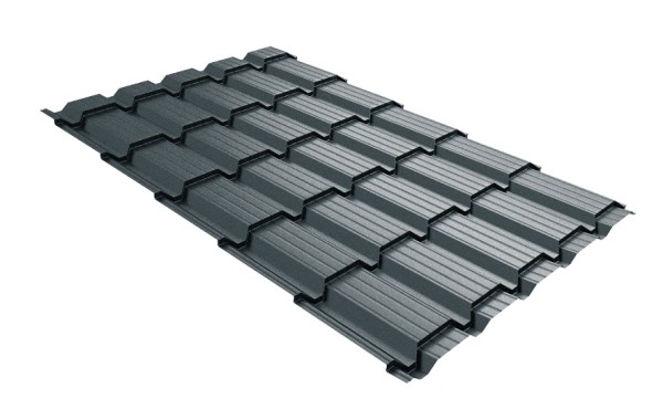 Металлочерепица GL квадро профи 0,45 Drap RAL 7016 антрацитово-серый купить в Тосно