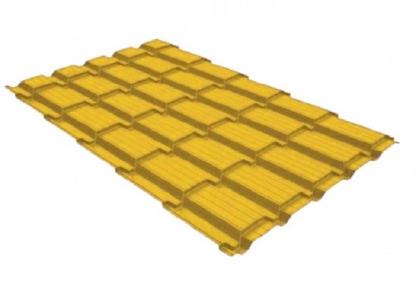 Металлочерепица GL квадро профи 0,45 PE RAL 1018 купить в Тосно