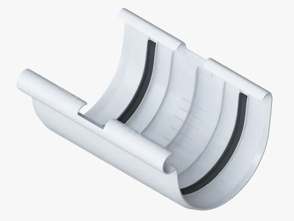 Водосток Альта-Профиль ПВХ – Соединитель желоба (белый) купить в Тосно