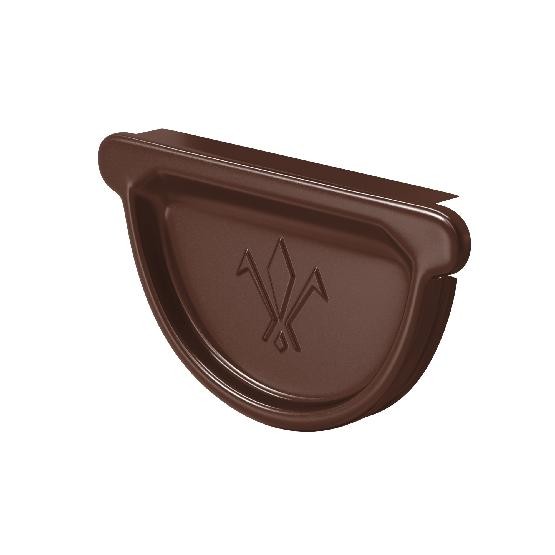 Водосток Aquasistem, система 125x90 - Заглушка универсальная с резиновым уплотнителем RAL 8017 Коричневый купить в Тосно