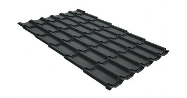 Металлочерепица классик GL 0,5 GreenCoat Pural RR 23 темно-серый (RAL 7024 мокрый асфальт) купить в Тосно