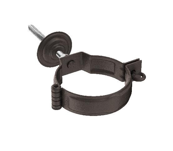 Водосток Aquasistem, Система 150/100 - Декоративный хомут трубы под метиз с комплектом крепления RR 32 Тёмно-коричневый matt купить в Тосно