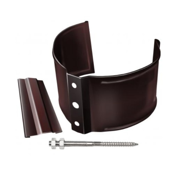 Водосток Grand Line 150x100 – Хомут трубы (на кирпич) RAL 8017 купить в Тосно