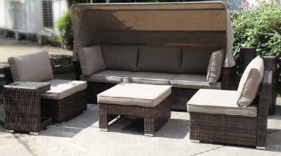 Диван-Трансформер AFINA плетеный из иск. ротанга AFM-320B Brown