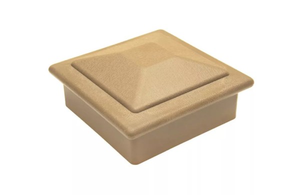 Крышка верхняя фигурная ПВХ для столба Deckart 100х100 Орех купить в Тосно