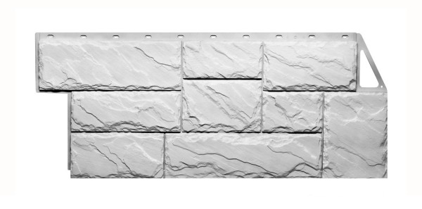 Фасайдинг Серия «Камень крупный»   Мелованный белый купить в Тосно