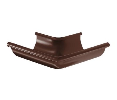 Водосток Aquasistem, система 125x90 - Угол желоба, наружный 90° RAL 8017 Коричневый