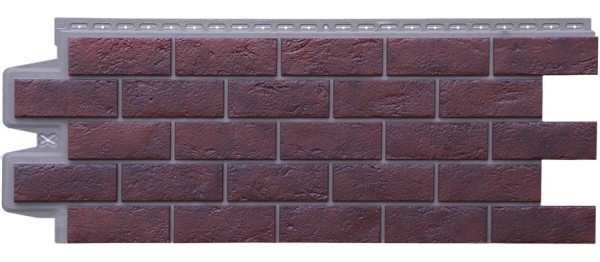 Фасадная панель Grand Line Состаренный кирпич Элит кофе (жжёный), ШОВ темно-бежевый купить в Тосно