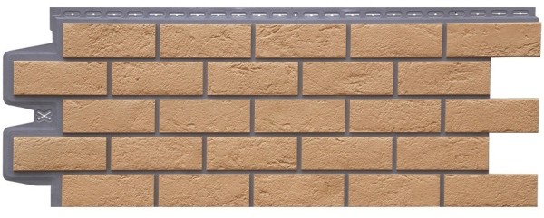 Фасадная панель Grand Line Состаренный кирпич Элит солома, ШОВ темно-бежевый купить в Тосно