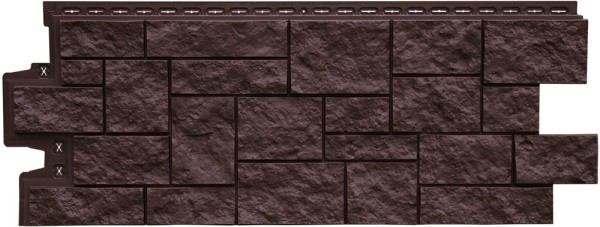 Фасадная панель Grand Line Дикий камень Стандарт Шоколадный (коричневый) купить в Тосно