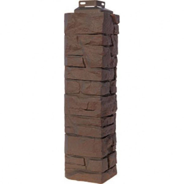 Цокольный сайдинг FineBer – Серия “Скала”, Угол наружный Желто-коричневый купить в Тосно