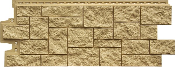 Фасадная панель Grand Line Дикий камень Стандарт песочный купить в Тосно