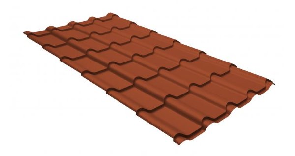 Металлочерепица камея GL 0,5 GreenCoat Pural RR 750 кирпично-красный (RAL 8004 терракота) купить в Тосно
