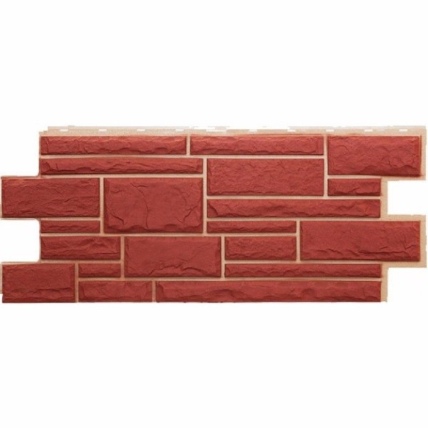 Фасадная панель Техоснастка, Камень Дикий, Красный купить в Тосно