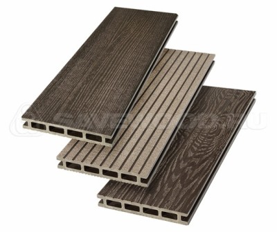 Террасная доска из ДПК SW Carpinus (R) — двухсторонняя темно-коричневый