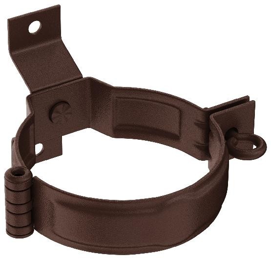 Водосток Aquasistem, Система 125x90 - Декоративный хомут трубы под дерево с комплектом крепления RAL 8017 Коричневый matt купить в Тосно