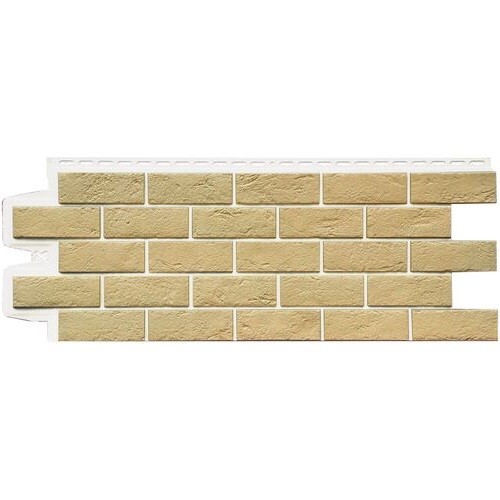 Фасадная панель Grand Line Состаренный кирпич Элит ваниль, ШОВ белый купить в Тосно