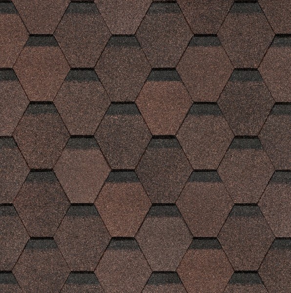 Гибкая черепица Docke, коллекция Шестигранник Коричневый купить в Тосно
