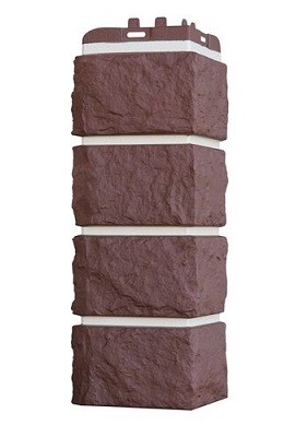 Угол наружный Grand Line Колотый Камень Каштан, Шов белый купить в Тосно