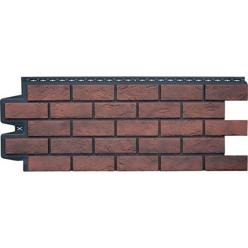 Фасадная панель Grand Line Состаренный кирпич Элит кофе (жжёный), ШОВ черный купить в Тосно