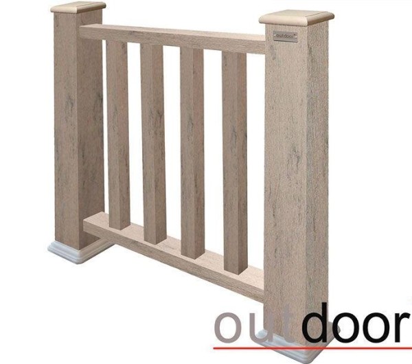 Ограждение из ДПК Outdoor Классик 3D STORM серый микс купить в Тосно