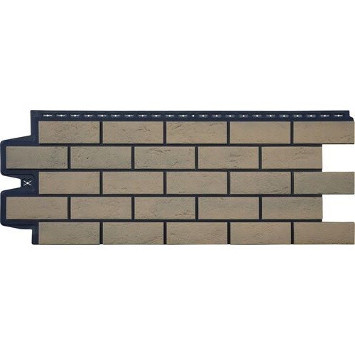 Фасадная панель Grand Line Состаренный кирпич Элит солома, ШОВ черный купить в Тосно