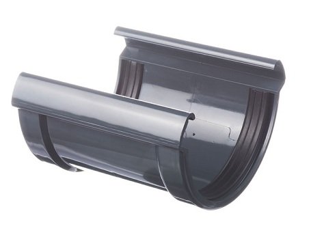 Соединитель желоба Docke Lux ПВХ - Графит купить в Тосно