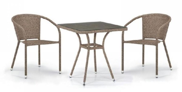Комплект плетеной мебели AFINA из иск. ротанга T282BNT/Y137C-W56 Light Brown 2Pcs купить в Тосно