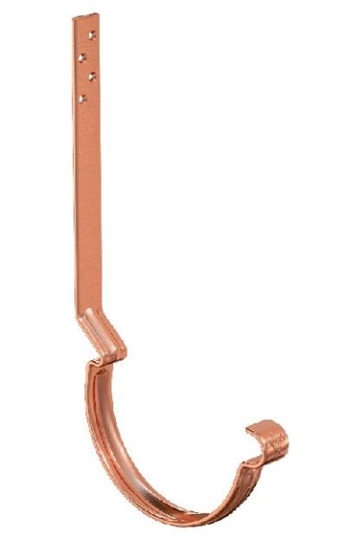 Водосток Aquasistem, система 125x90 - Крюк крепления желоба удлиненный (усиленный) Медь купить в Тосно