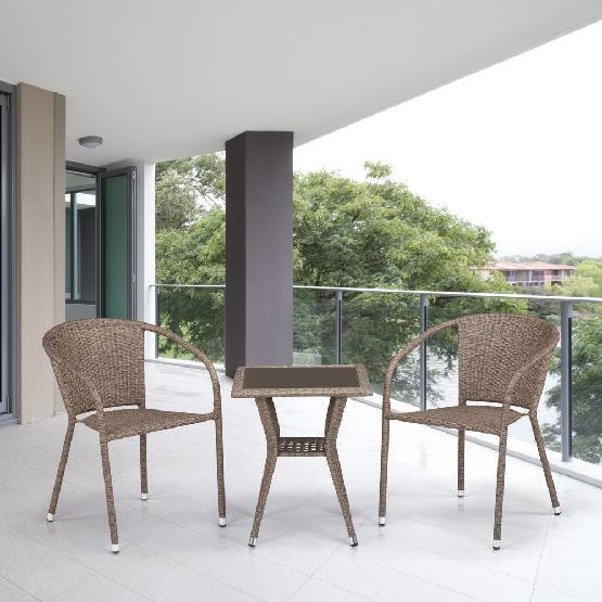 Комплект плетеной мебели AFINA из иск. ротанга T25B/Y137C-W56 Light Brown 2Pcs купить в Тосно