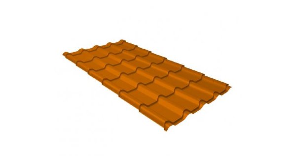 Металлочерепица камея 0,45 PE RAL 2004 оранжевый купить в Тосно