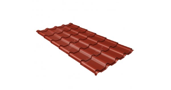 Металлочерепица камея 0,45 PE RAL 3009 оксидно-красный купить в Тосно