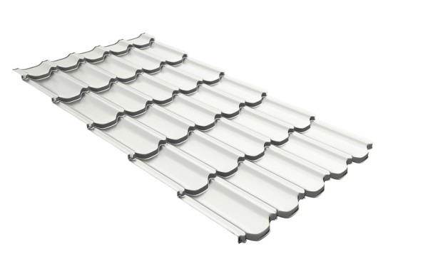 Металлочерепица квинта плюс с 3D резом 0,5 Satin RAL 9003 сигнальный белый купить в Тосно