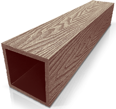 Столб ДПК 3D GardenParkett фактура дерева Светло-коричневый